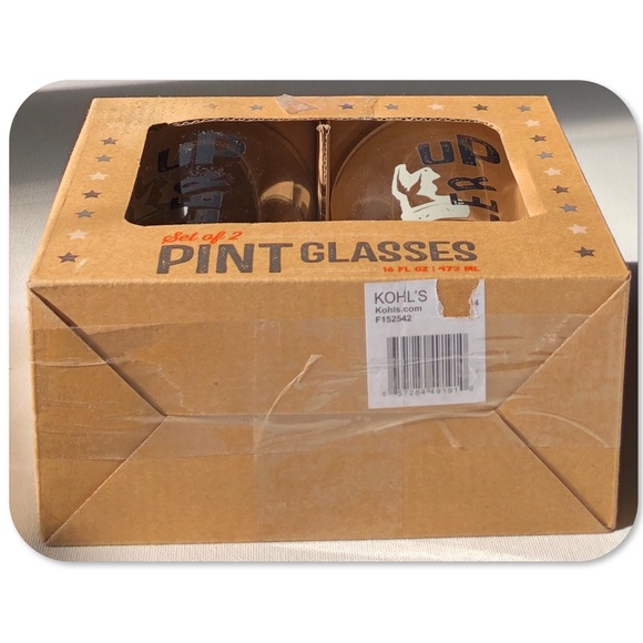 Kohl’s Set Of 2 Beer Pint Glasses - Picture 5 of 5
